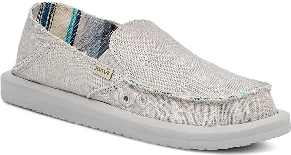 Sanuk Donna Hemp Women's Slip on Shoes Grey : 5 B - Medium, Canvas