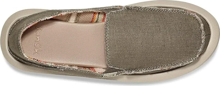 Sanuk Donna Hemp Women's Slip on Shoes Smokey Olive : 5 B - Medium, Canvas - Image 2