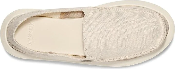 Sanuk Donna Hemp Women's Slip on Shoes White : 5 B - Medium, Canvas - Image 2