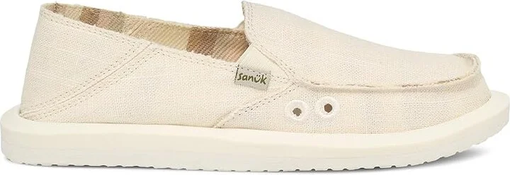 Sanuk Donna Hemp Women's Slip on Shoes White : 5 B - Medium, Canvas - Image 6