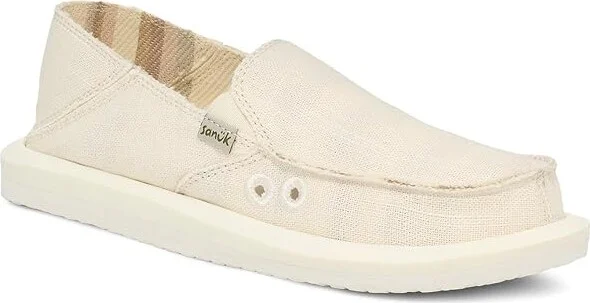 Sanuk Donna Hemp Women's Slip on Shoes White : 5 B - Medium, Canvas