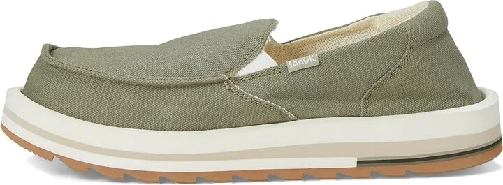 Sanuk Donna Mesa Women's Flat Shoes Olive : 5 B - Medium, Cotton/Hemp - Image 6