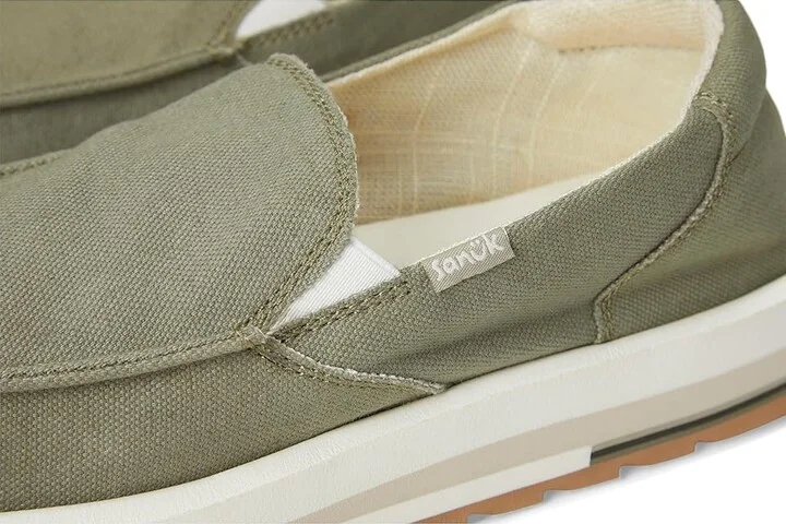 Sanuk Donna Mesa Women's Flat Shoes Olive : 5 B - Medium, Cotton/Hemp - Image 7
