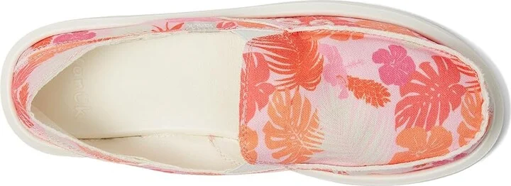 Sanuk Donna Tropics Women's Flat Shoes Sugar Coral : 5 B - Medium, Cotton/Polyester/Rubber - Image 2