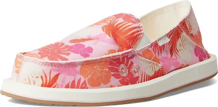 Sanuk Donna Tropics Women's Flat Shoes Sugar Coral : 5 B - Medium, Cotton/Polyester/Rubber - Image 5