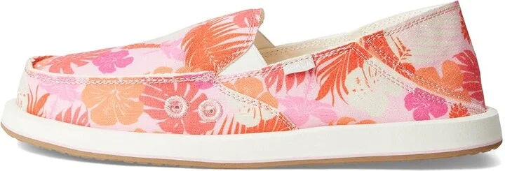 Sanuk Donna Tropics Women's Flat Shoes Sugar Coral : 5 B - Medium, Cotton/Polyester/Rubber - Image 6