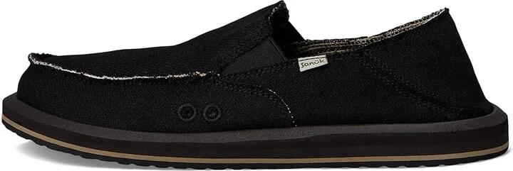 Sanuk Donny Hemp Two-Tone Men's Shoes Black : 13 D - Medium - Image 6