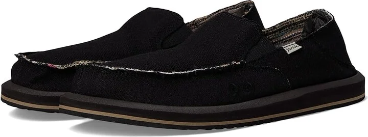 Sanuk Donny Hemp Two-Tone Men's Shoes Black : 13 D - Medium