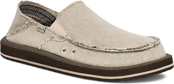 Sanuk Donny Hemp Two-Tone Men's Shoes Natural : 12 D - Medium
