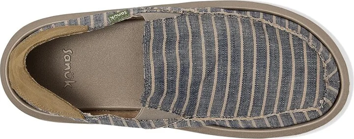 Sanuk Donny Linen Men's Shoes Navy Stripe : 14 D - Medium - Image 2