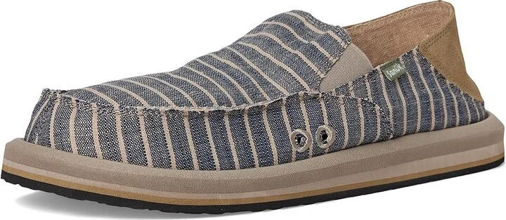 Sanuk Donny Linen Men's Shoes Navy Stripe : 14 D - Medium - Image 5