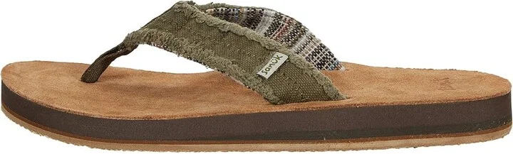Sanuk Fraid Not Soft Top Men's Shoes Dark Olive : 7 D - Medium, Textile - Image 6