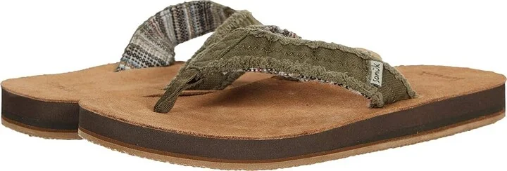 Sanuk Fraid Not Soft Top Men's Shoes Dark Olive : 7 D - Medium, Textile