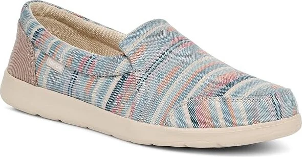 Sanuk Hangout Lite Blanket Women's Shoes Blue : 8 B - Medium, Synthetic