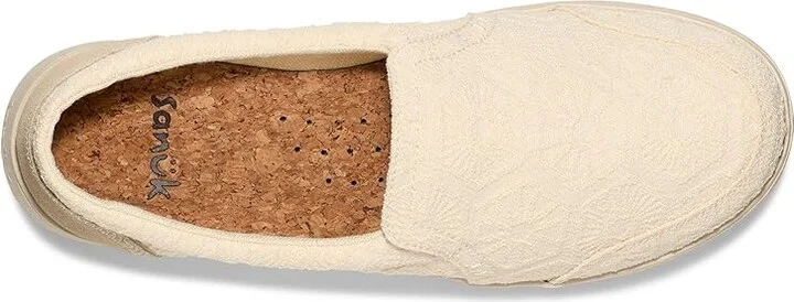 Sanuk Hangout Lite Hex Women's Shoes White : 8 B - Medium, Suede - Image 2