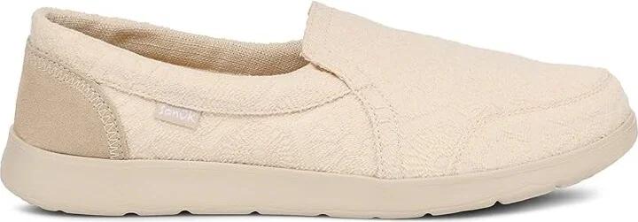 Sanuk Hangout Lite Hex Women's Shoes White : 8 B - Medium, Suede - Image 6