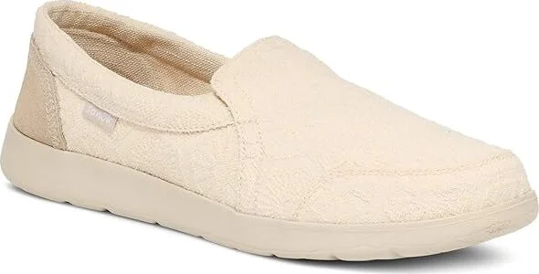 Sanuk Hangout Lite Hex Women's Shoes White : 8 B - Medium, Suede