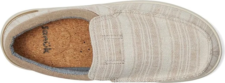 Sanuk Hangout Lite Stripe Men's Shoes Oat Stripe : 7 D - Medium, Canvas - Image 2