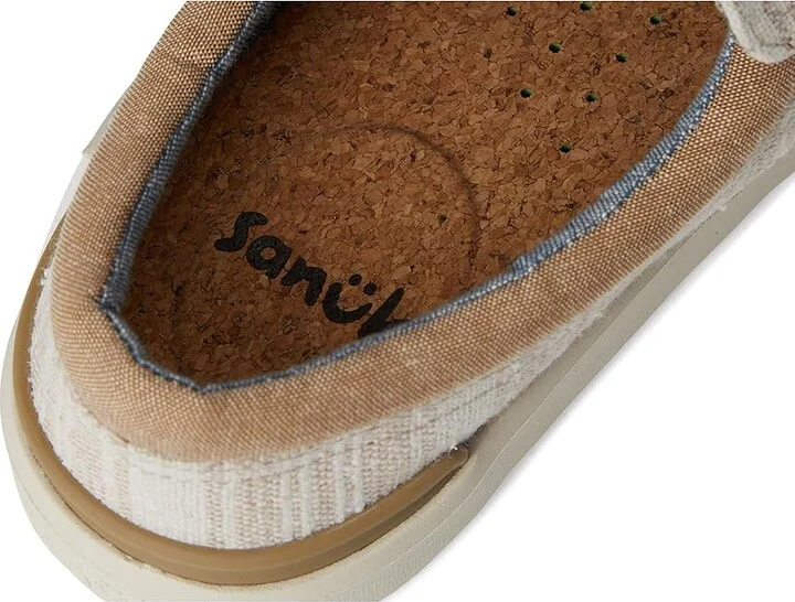 Sanuk Hangout Lite Stripe Men's Shoes Oat Stripe : 7 D - Medium, Canvas - Image 7