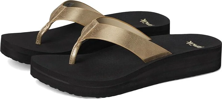 Sanuk Highland Metallic Women's Shoes Champagne : 11 B - Medium, Leather/Synthetic