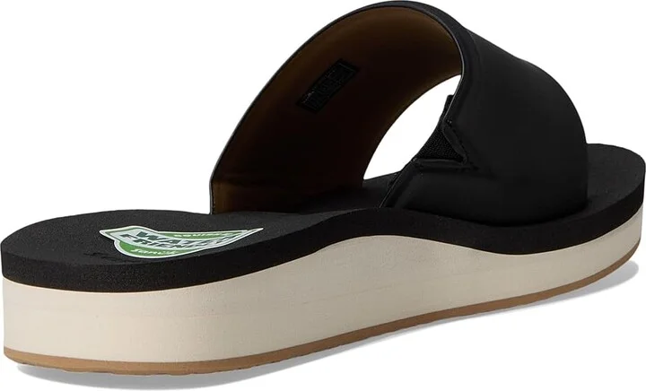 Sanuk Highland Slide Women's Sandals Black : 9 B - Medium, Leather/Rubber - Image 4