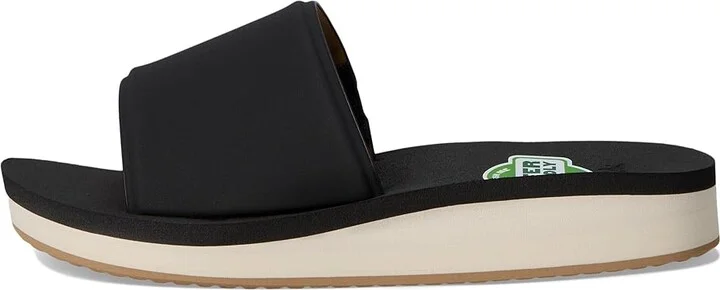 Sanuk Highland Slide Women's Sandals Black : 9 B - Medium, Leather/Rubber - Image 6