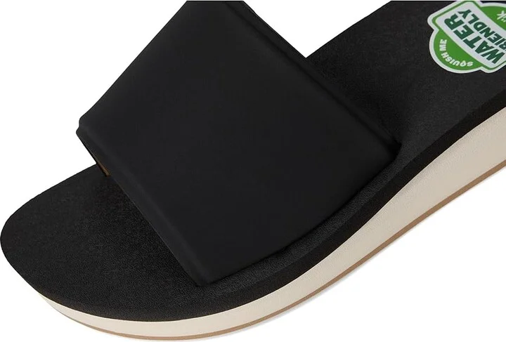 Sanuk Highland Slide Women's Sandals Black : 9 B - Medium, Leather/Rubber - Image 7