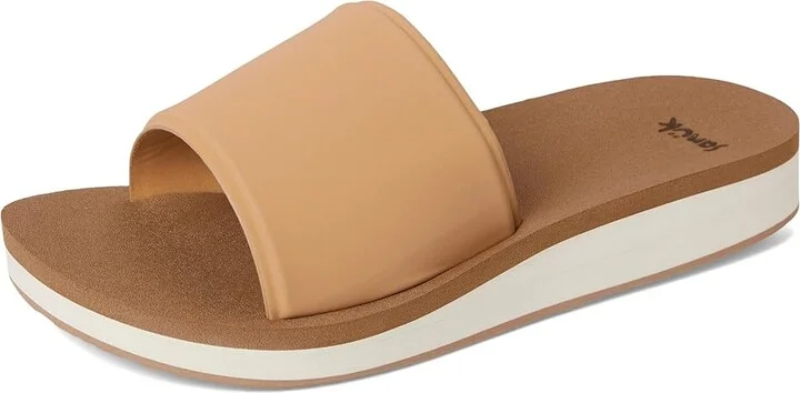 Sanuk Highland Slide Women's Sandals Tan : 11 B - Medium, Leather/Rubber - Image 5