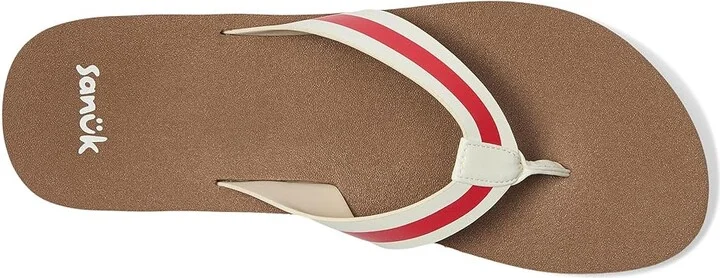 Sanuk Highland Stripe Women's Wedge Shoes Red : 10 B - Medium, Rubber - Image 2