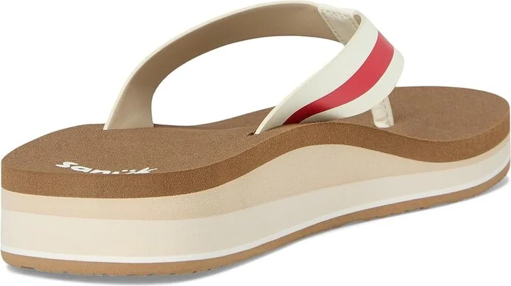 Sanuk Highland Stripe Women's Wedge Shoes Red : 10 B - Medium, Rubber - Image 4