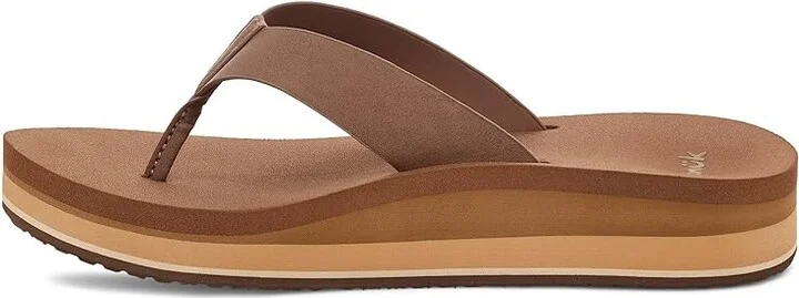 Sanuk Highland Women's Sandals Brown : 10 B - Medium, Leather/Rubber - Image 4