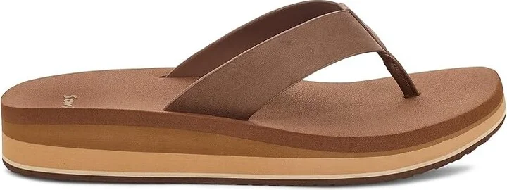 Sanuk Highland Women's Sandals Brown : 10 B - Medium, Leather/Rubber - Image 5