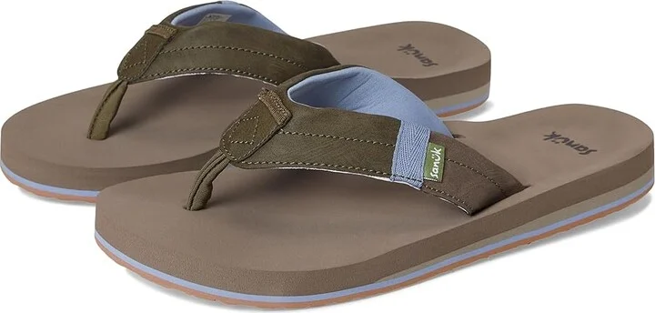 Sanuk Sawyer Men's Sandals Olive : 10 D - Medium, Synthetic