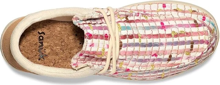 Sanuk Shaka Lite 2 Watercolor Women's Shoes Pink/Gold : 7 B - Medium, Suede/Synthetic - Image 2