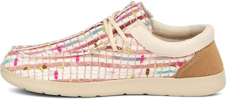 Sanuk Shaka Lite 2 Watercolor Women's Shoes Pink/Gold : 7 B - Medium, Suede/Synthetic - Image 4