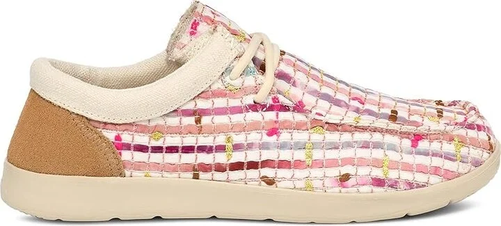 Sanuk Shaka Lite 2 Watercolor Women's Shoes Pink/Gold : 7 B - Medium, Suede/Synthetic - Image 5
