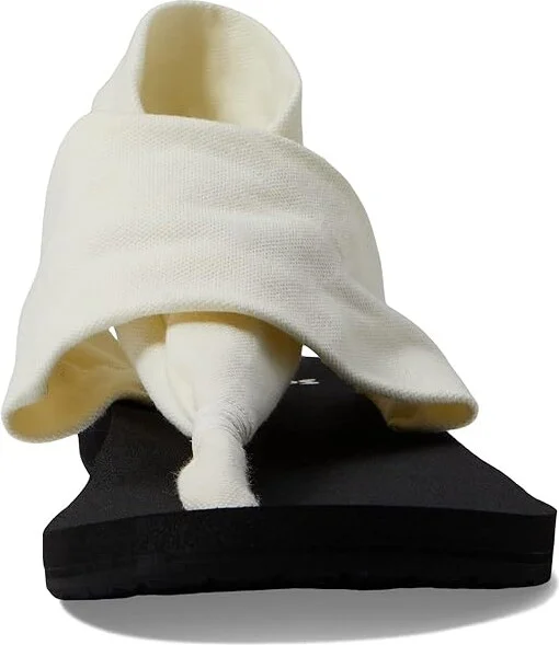 Sanuk Sling Soft Top Women's Shoes White/Black : 8 B - Medium, Textile - Image 2