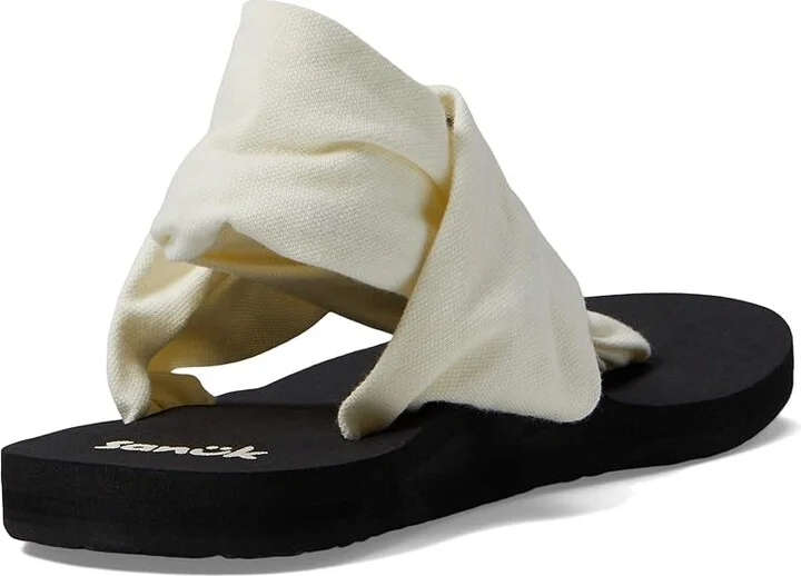 Sanuk Sling Soft Top Women's Shoes White/Black : 8 B - Medium, Textile - Image 4