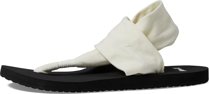 Sanuk Sling Soft Top Women's Shoes White/Black : 8 B - Medium, Textile - Image 5
