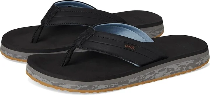 Sanuk Tiderush Men's Sandals Black : 9 D - Medium, Faux Leather