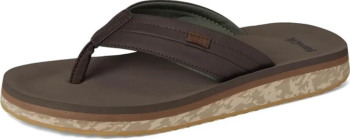 Sanuk Tiderush Men's Sandals Dark Brown : 9 D - Medium, Faux Leather - Image 5