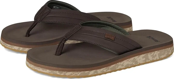 Sanuk Tiderush Men's Sandals Dark Brown : 9 D - Medium, Faux Leather