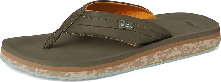 Sanuk Tiderush Men's Sandals Olive : 9 D - Medium, Faux Leather - Image 5