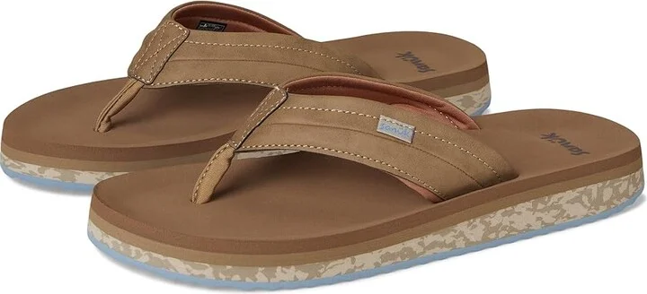 Sanuk Tiderush Men's Sandals Tan : 14 D - Medium, Faux Leather