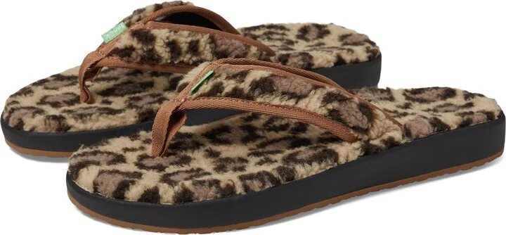 Sanuk Unisex Furreal ST Cheetah Flip-Flop