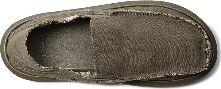 Sanuk Vagabond Sidewalk Surfer ST Hemp Men's Shoes Army : 11 D - Medium, Textile - Image 2