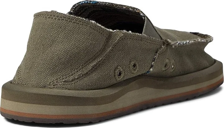 Sanuk Vagabond Sidewalk Surfer ST Hemp Men's Shoes Army : 11 D - Medium, Textile - Image 4