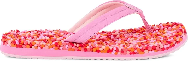 Sanuk Womens Bubblecush | Flip Flops for Women | Yoga Sandals For Women | Women's Beach Sandals | Comfort Footbed