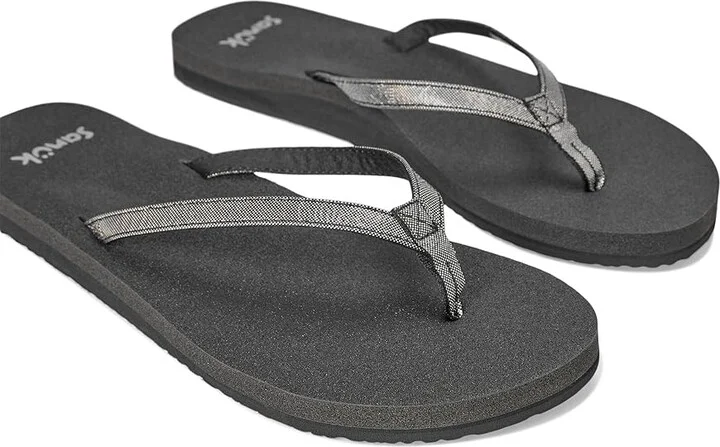Sanuk Yoga Joy Ii Bling Women's Wedge Shoes Silver : 11 B - Medium, Synthetic - Image 7