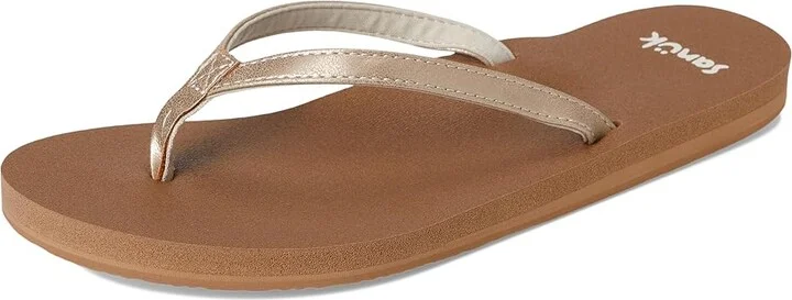 Sanuk Yoga Joy II Shimmer Women's Sandals Champagne : 11 B - Medium, Rubber - Image 5